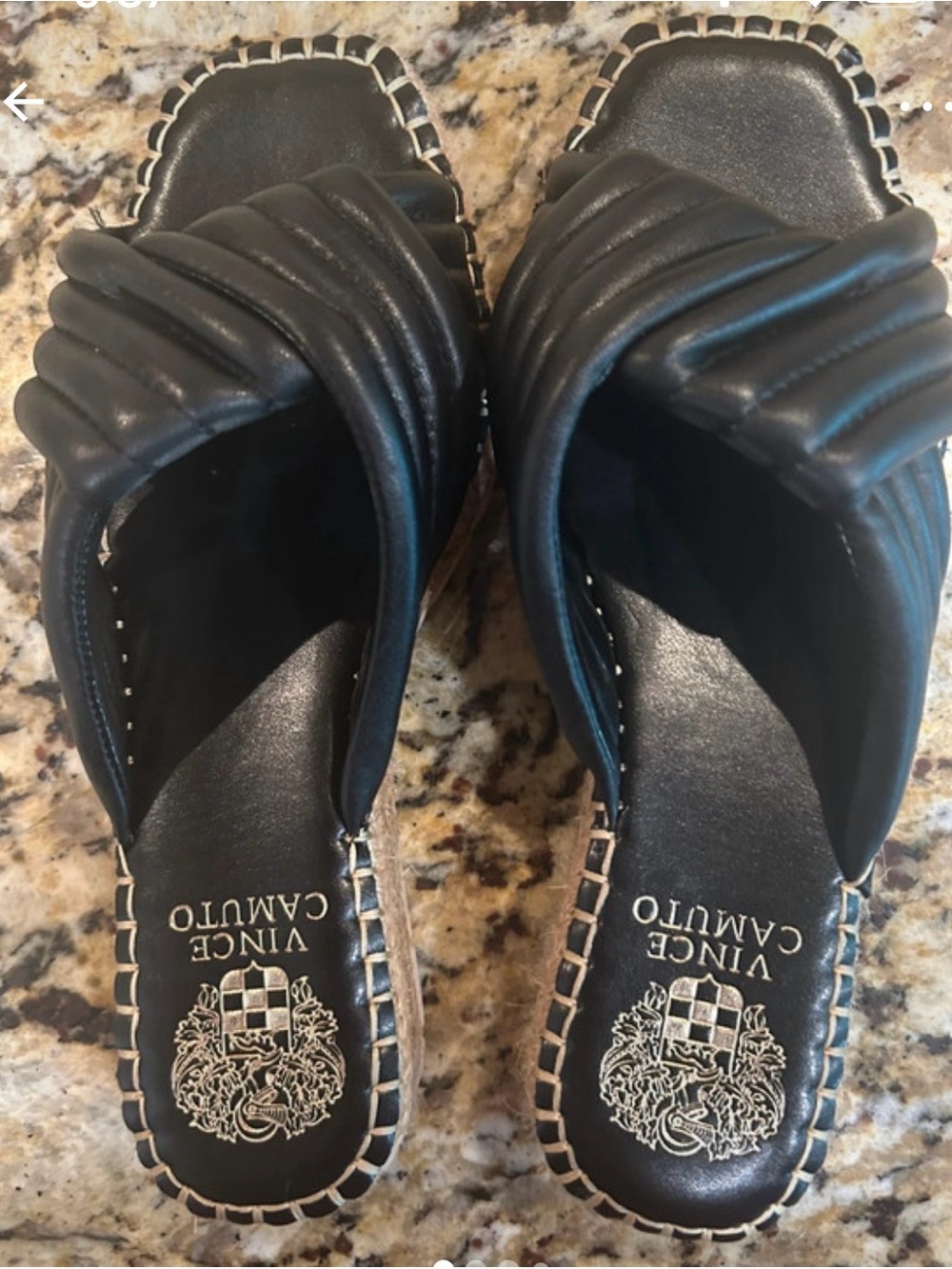 Vince Camuto Crossband Slide Sandals Black 6.5 no box - Picture 1 of 5